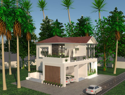 Modern Duplex House Free 3D Mode – Exterior Architecture Design
