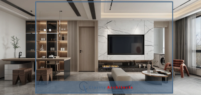 Modern Living Room & Dining Space Design 3d model