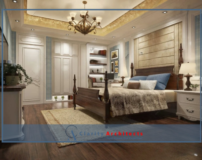 American Style Bedroom 3D Interior Scene
