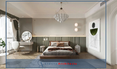French Style Bedroom 3D Interior Scene